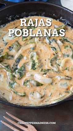 Rajas Poblanas (Roasted Poblano Strips In Cream Sauce) in a skillet Hatch Peppers, Crunchwrap Supreme, Poblano Pepper, Cheese Dinner, Traditional Mexican Food, Creamy Cheese Sauce