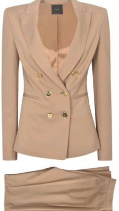 Beige double breasted tailored suit for women. Offuce wear. Tailored Suit, Suit For Women, Suits For Women, Light Brown, Double Breasted, Fashion Outfits