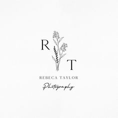 the logo for rebecca taylor photography, which has been designed to look like it is in black and white