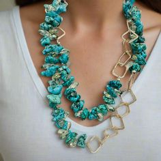 Necklace – Donaice Turquoise Multi-strand Gemstone Necklaces, Turquoise Multi-strand Gemstone Necklace, Turquoise Gemstone Multi-strand Necklace, Elegant Turquoise Crystal Necklaces With Natural Stones, Elegant Turquoise Crystal Necklaces For Jewelry Making, Turquoise Double Strand Gemstone Jewelry, Turquoise Long Necklace With Gemstone Beads, Elegant Multi-strand Turquoise Jewelry, Long Turquoise Necklace With Natural Stones