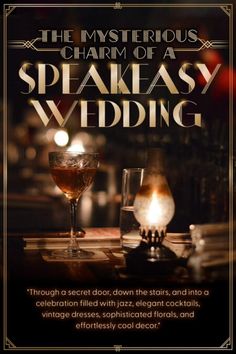 the mysterious charm of a speakeasy wedding through a secret door, down the stairs, and into a celebration filled with jazz