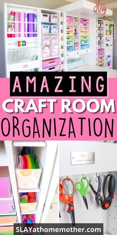 organized craft supplies with text overlay that reads organize all of your craft supplies