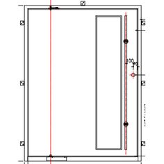 the drawing shows how to draw a door for an enclosure or room with no doors