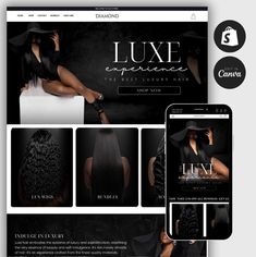 the website design for luxury hair salon