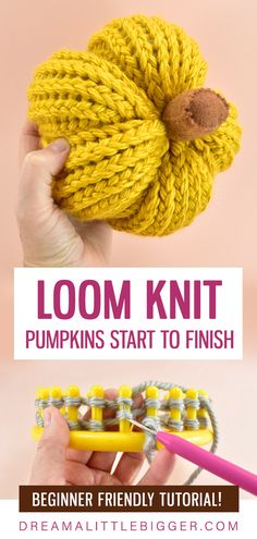 the loom knit pumpkins start to finish, and then begin to crochet