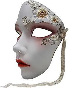 Witch Masquerade Mask, Porcelain Face Mask, Porcelain Mask Fantasy Art, Porcelaine Mask, Porcelain Doll Face Mask, Doll Mask Porcelain, Porcelain Mask Aesthetic, Red Mask Aesthetic, Cute Masks Aesthetic