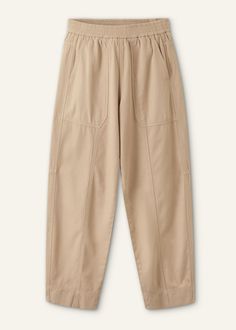 Pull-On Casual Pant | ME+EM Straight Leg Cargo Pants With Pull-on Style For Fall, Straight Leg Pull-on Cargo Pants For Fall, Fall Straight Leg Pull-on Cargo Pants, Relaxed Fit Utility Pants With Pull-on Style, Relaxed Fit Pull-on Pants, Fall Workwear Parachute Pants With Elastic Waistband, Beige Cargo Pants With Elastic Waistband For Work, Relaxed Fit Straight Leg Parachute Pants, Utility Ankle-length Pants With Elastic Waistband