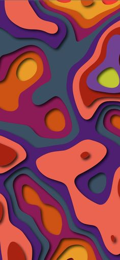 an abstract background with many different colors and shapes in the form of wavy, irregular shapes