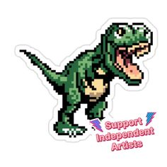 a sticker with an image of a dinosaur