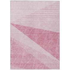 a pink rug with white lines on it