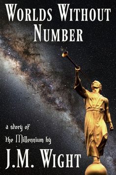 the book cover for world's without number by j m whitt, with an image of a statue holding a telescope