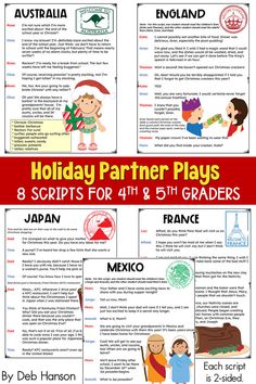 holiday partner plays 8 scripts for 4th and 5th grade students to practice their language skills