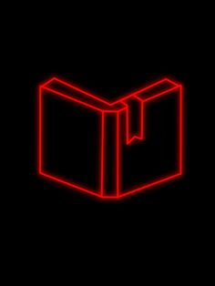 a red neon box on a black background