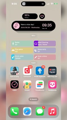 an iphone screen with different icons on it