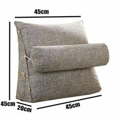 a pillow with zippers on the side and measurements for each pillow, as shown in this