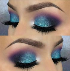 Eyeshadow Steps, Purple Wedding Makeup, Teal Eye Makeup, Ursula Makeup, Turquoise Makeup, Navy Makeup, Egagement Rings, Teal Eyeshadow, Teal Makeup