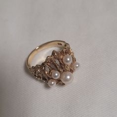 It's Vintage Heavy 1960s Retro 14k Gold Free-Form Baroque Pearl Ring ( 7) Vintage Pearl Wedding Ring, Yellow Gold 14k Stamped Jewelry For Evening, Vintage 14k Stamped Jewelry For Formal Occasions, Vintage Yellow Gold Formal Jewelry, Vintage Yellow Gold Jewelry For Evening, Estate Yellow Gold Wedding Jewelry, Classic 14k Stamped Jewelry For Evening, Estate Jewelry Stamped 14k For Wedding, Yellow Gold Estate Jewelry