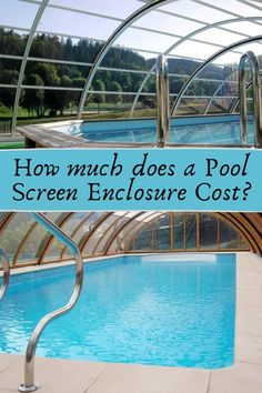 two pictures of the inside of a pool screen enclosure Pool Inclosure Ideas, Pool Screen Enclosures, Year Round Pool Enclosure, Covered Pools Ideas, Diy Pool Screen Enclosure, Above Ground Pool Screen Enclosure, Screened Pool Enclosure, Pool Enclosures Screened, Above Ground Pool Enclosure Ideas