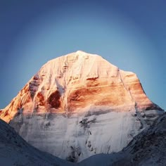 the top of a mountain with snow on it