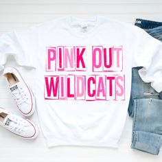 Pink Cotton Sublimation T-shirt With Custom Print, High School Mascots, Bulldog Shirt, Pink Out, School Mascot, 3rd Party, Digital Drawings, Silhouette Machine