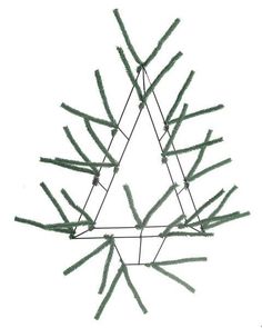 a triangle made out of sticks on a white background