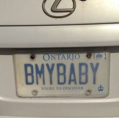 the license plate on this car is for bmybaby