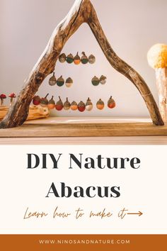 an image of a diy nature abacus with text overlay