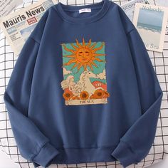 Unisex Sweater With The Sun Tarot Card Custom Printed Design - Cotton/polyester Blend Material That is Thick But also Breathable, Making It perfect for All Occasions - quality print designs - Available in Multiple different colours - Free Worldwide Shipping & Returns (conditions apply) - 24 Hour Customer Support - Excellent Overall Experience Trusted by Thousands of Buyers Worldwide CONSUMER DISCREPANCY US & European orders will typically take between 5 and 14 days to Arrive. However, there can Tarot Card Art, Sun Tarot Card, The Sun Tarot Card, The Sun Tarot, Vintage Pullovers, Tarot Cards Art, Men Sweatshirt, Retro Clothing, Vintage Casual