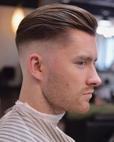 Mastering the art of the men’s slicked back haircut 18 ideas: Your guide Mens Wavy Haircuts, Skin Fade Hairstyle, Slick Back Haircut, Mens Haircuts Straight Hair, Hairstyles For Receding Hairline, Pompadour Men, Hair Cuts 2017, Military Haircut, Mens Hairstyles Fade