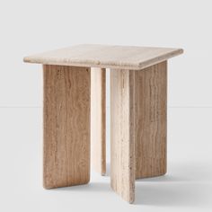 a small table made out of plywood with one leg extended and the other end turned down