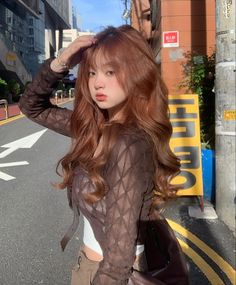 Red Orange Hair, Hair Color Asian, Korean Short Hair, Cute Hair Colors, Dyed Hair Inspiration, Honey Hair