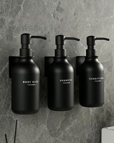 MaisoNovo Shampoo Dispenser for Shower Wall Mount - Drill Free Shampoo and Conditioner Dispenser Set with Labels | 3 Amber Shower Shampoo Dispenser 3 Chamber Black Soap Pump Dispenser Shower Soap Dispenser, Black Shampoo, Soap Dispenser Wall, Wall Mounted Soap Dispenser, Silver Shampoo, Glass Dispenser