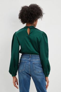 Tall Emerald Green High Neck Satin Top Satin Top, Quick Delivery, Dorothy Perkins, Emerald Green, High Neck, Emerald, Perfect Fit, Buy Online, Shop Now