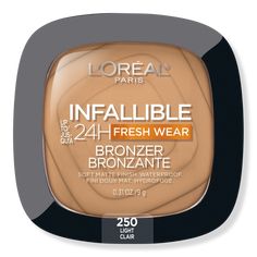 Infallible 24H Fresh Wear Soft Matte Bronzer - L'Oréal | Ulta Beauty Best Bronzer, Bronzer Makeup, Loreal Infallible, Loreal Paris Infallible, Too Faced Bronzer, Matte Bronzer, Different Skin Tones, Matte Powder, Tiktok Viral