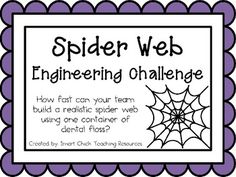 a spider web poster with the words, engineering challenge and an image of a cobwe