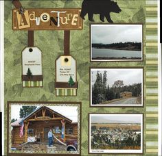 a collage of photos with an image of a bear and the words adventure on it