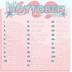 a pink and blue poster with the words pretty boytober