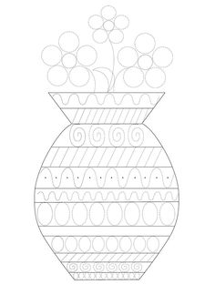 a vase filled with flowers on top of a white background in the shape of a flower pot