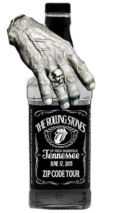 the rolling stones tour poster with an image of someone's hand in a bottle