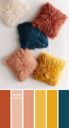 the color palette is shown with different colors and shapes, including oranges, yellows,