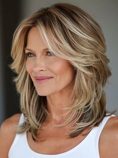 Medium To Short Layered Haircuts, Professional Medium Hairstyles, Medium Length Haircut For Oval Face, Hairstyle For Women Over 50, Bob Length, Soft Highlights, Layered Haircuts Shoulder Length, Hairstyle For Women