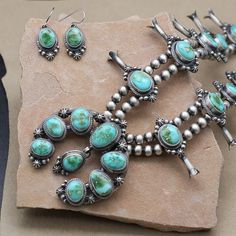 Signature Collection > Sonoran Gold Turquoise > Necklaces > Spirit of Santa Fe > Navajo Squash Blossom Necklace W/ Sonoran Gold Turquoise Styled Jewelry, Turquoise Necklaces, Sky Design, Squash Blossom Necklace, Squash Blossom, Green Turquoise, Antique Finish, V Shape, Favorite Jewelry