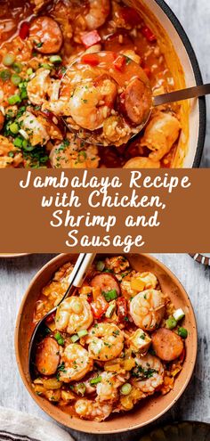 two bowls filled with shrimp and vegetable stew