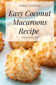 easy coconut macaroons recipe with text overlay