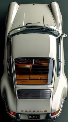 an overhead view of the back end of a white porsche 914 gt2 car