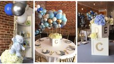 balloons and flowers are on display at an event