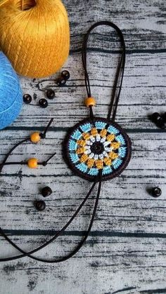 Crochet Pendant, Mandala Crochet, Crochet Beaded Necklace, شال كروشيه, Jewelry Crochet