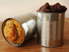 a tin can with some food inside of it