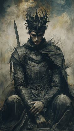 Dark prince Dark Fantasy Astethic, Oberon King Of The Fairies, Dark Magic Aesthetic Male, Elven Prince Aesthetic, Elf Prince Aesthetic, Dark Royal Fantasy Aesthetic, Demon Prince Aesthetic, Fantasy King Aesthetic, Dark Haired Male Character Art