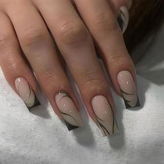 Dark Green Nails, French Manicure Nails, Green Nail Designs, Nails French, Pink Nail Designs, Nail Art Hacks